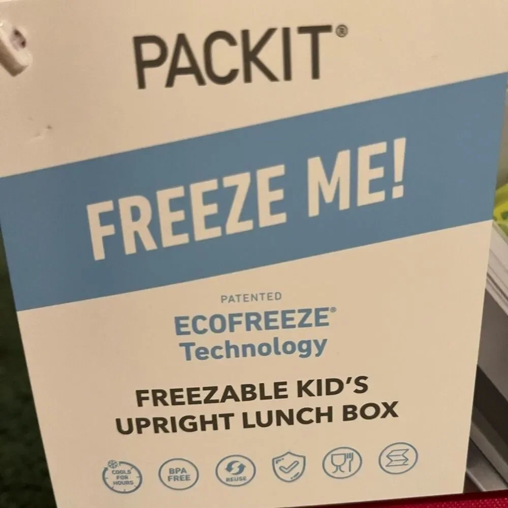 Freezable Kid's Lunch Box - pink color EcoFreeze technology, back to school